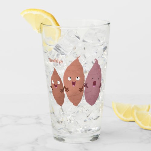 Cute singing sweet potatoes cartoon vegetables glass