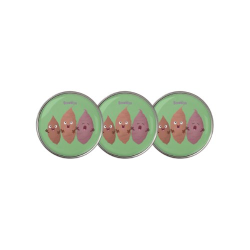 Cute singing sweet potatoes cartoon vegetables golf ball marker