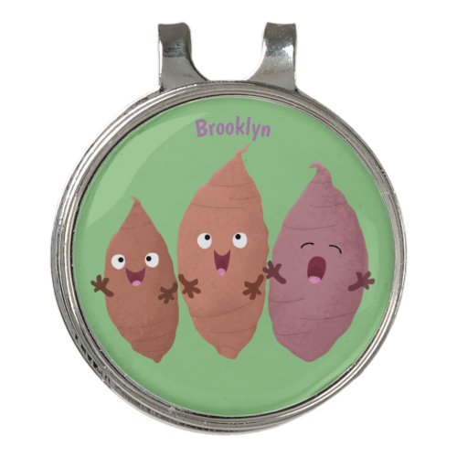 Cute singing sweet potatoes cartoon vegetables golf hat clip