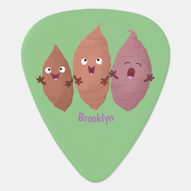 Cute singing sweet potatoes cartoon vegetables guitar pick (Front)