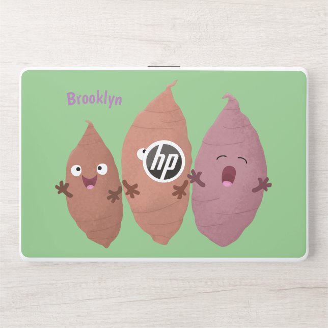 Cute singing sweet potatoes cartoon vegetables HP laptop skin (Front)