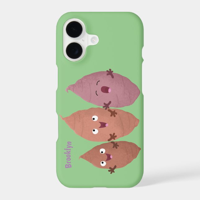 Cute singing sweet potatoes cartoon vegetables iphone case (Back)