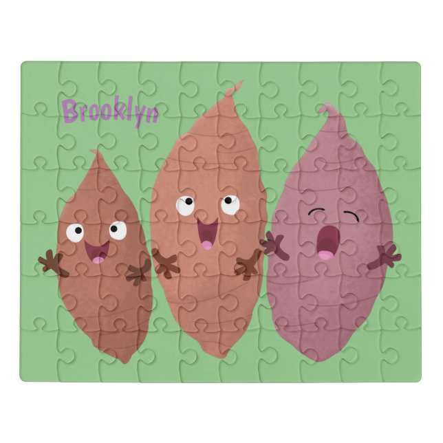 Cute singing sweet potatoes cartoon vegetables  jigsaw puzzle (Puzzle Horizontal)