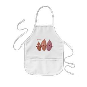 Cute singing sweet potatoes cartoon vegetables kids' apron