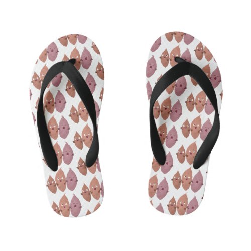 Cute singing sweet potatoes cartoon vegetables kids flip flops