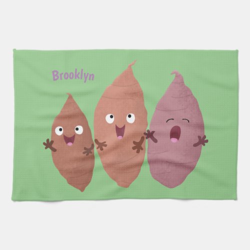 Cute singing sweet potatoes cartoon vegetables  kitchen towel