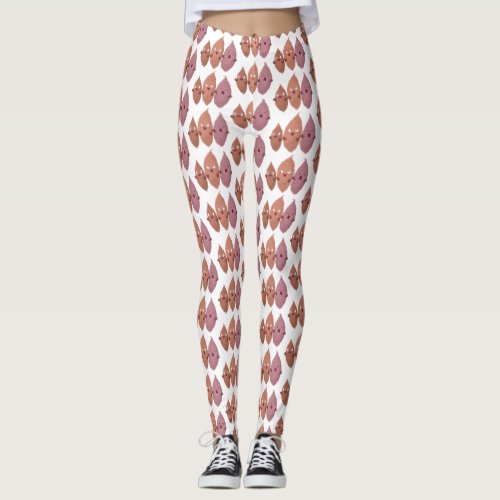 Cute singing sweet potatoes cartoon vegetables leggings