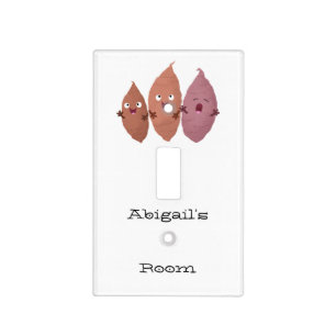 Cute singing sweet potatoes cartoon vegetables light switch cover