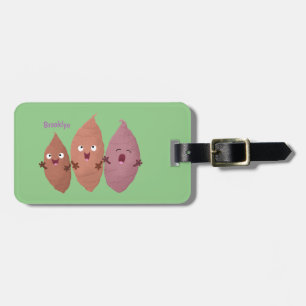 Cute singing sweet potatoes cartoon vegetables luggage tag