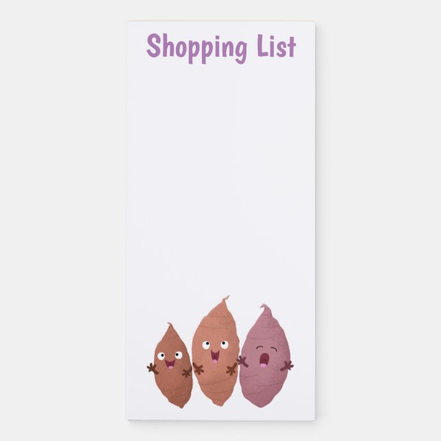 Cute singing sweet potatoes cartoon vegetables magnetic notepad (Front)