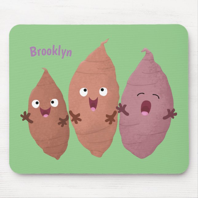 Cute singing sweet potatoes cartoon vegetables  mouse pad (Front)