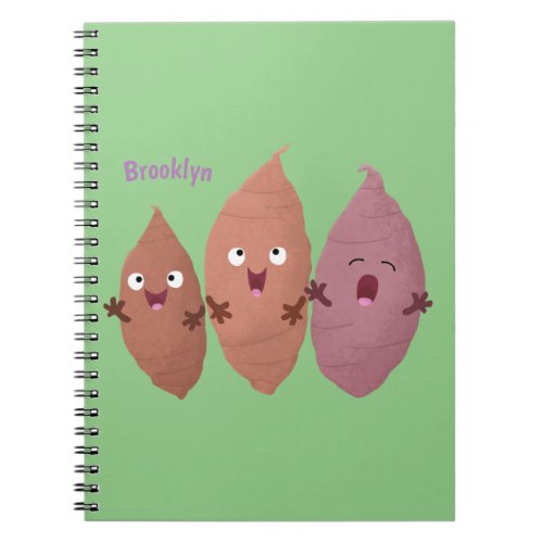 Cute singing sweet potatoes cartoon vegetables  notebook