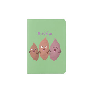Cute singing sweet potatoes cartoon vegetables passport holder