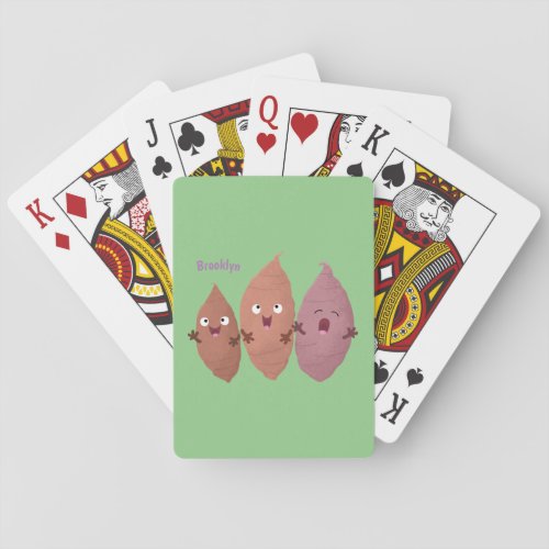 Cute singing sweet potatoes cartoon vegetables poker cards