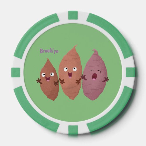 Cute singing sweet potatoes cartoon vegetables poker chips