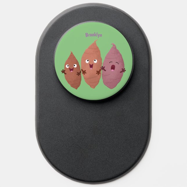 Cute singing sweet potatoes cartoon vegetables PopSocket (Popsocket)