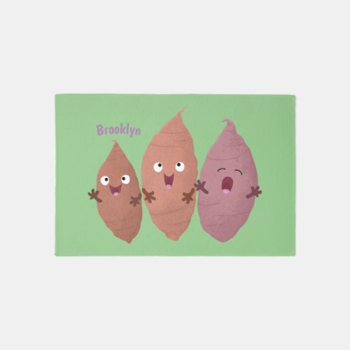 Cute singing sweet potatoes cartoon vegetables rug