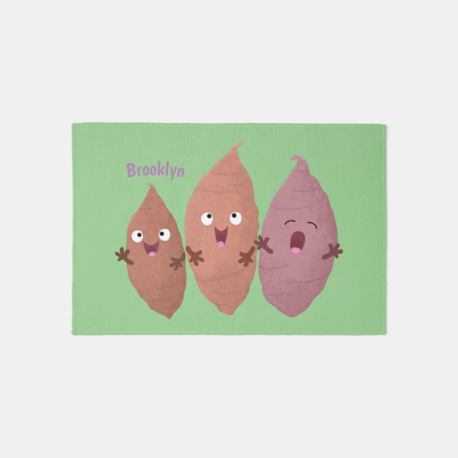 Cute singing sweet potatoes cartoon vegetables rug (Front)