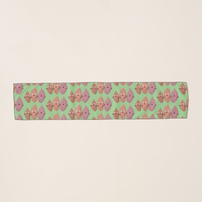Cute singing sweet potatoes cartoon vegetables  scarf (Front (Horizontal))