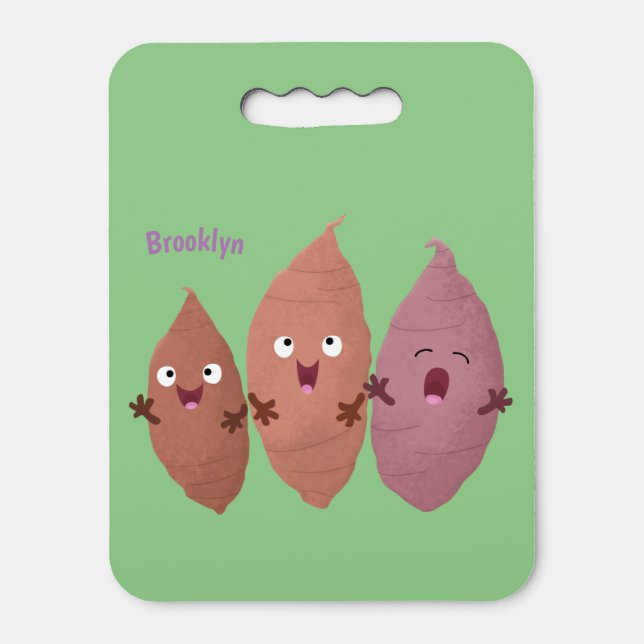 Cute singing sweet potatoes cartoon vegetables seat cushion (Front Vertical)
