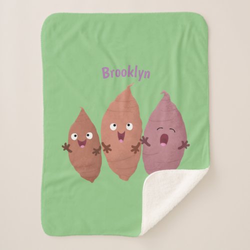 Cute singing sweet potatoes cartoon vegetables  sherpa blanket