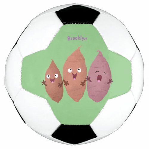 Cute singing sweet potatoes cartoon vegetables soccer ball