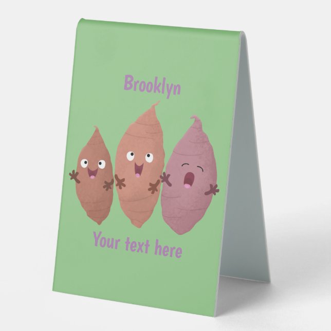 Cute singing sweet potatoes cartoon vegetables table tent (Front)