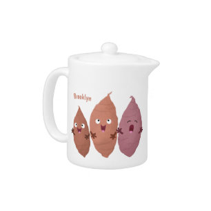 Cute singing sweet potatoes cartoon vegetables teapot
