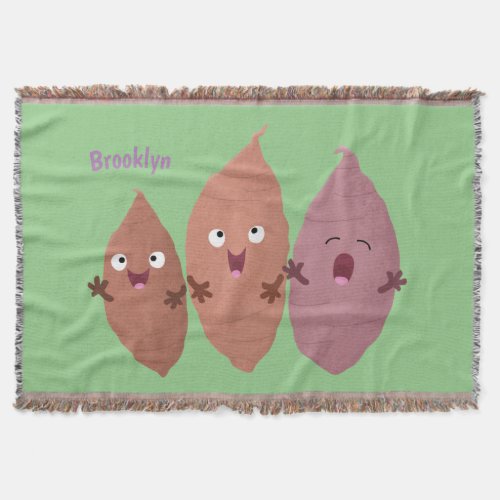 Cute singing sweet potatoes cartoon vegetables  throw blanket