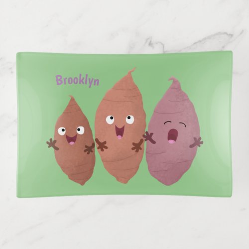 Cute singing sweet potatoes cartoon vegetables  trinket tray