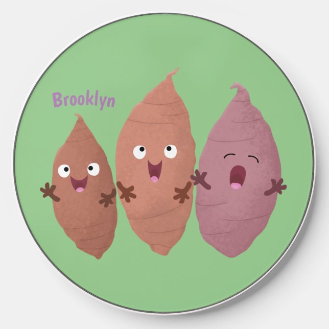 Cute singing sweet potatoes cartoon vegetables wireless charger  (Front)