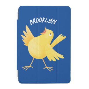 Cute singing yellow canary bird cartoon iPad mini cover