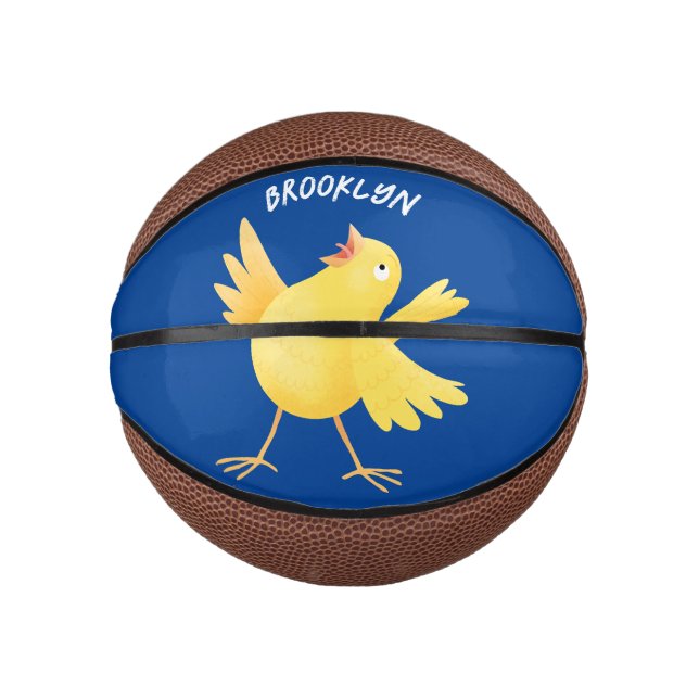 Cute singing yellow canary bird cartoon mini basketball (Front)