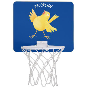 Cute singing yellow canary bird cartoon mini basketball hoop