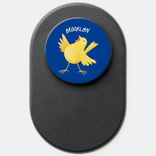 Cute singing yellow canary bird cartoon PopSocket