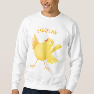 Cute singing yellow canary bird cartoon sweatshirt