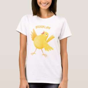 Cute singing yellow canary bird cartoon T-Shirt