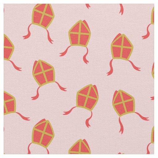Cute Sinterklaas Mijters on light pink Fabric