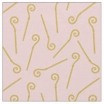 Cute Sinterklaas Staf on light pink background Fabric