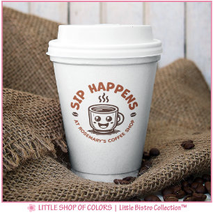 Cute Sip Happens To-Go Coffee Paper Cups