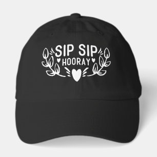 Cute sip hooray word art Wedding Hat