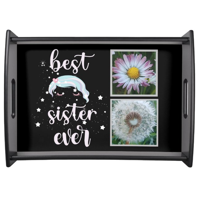Cute Sister Photo Template Serving Tray (Front)