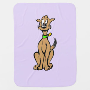Cute Sitting Dog Customizable Baby Blanket