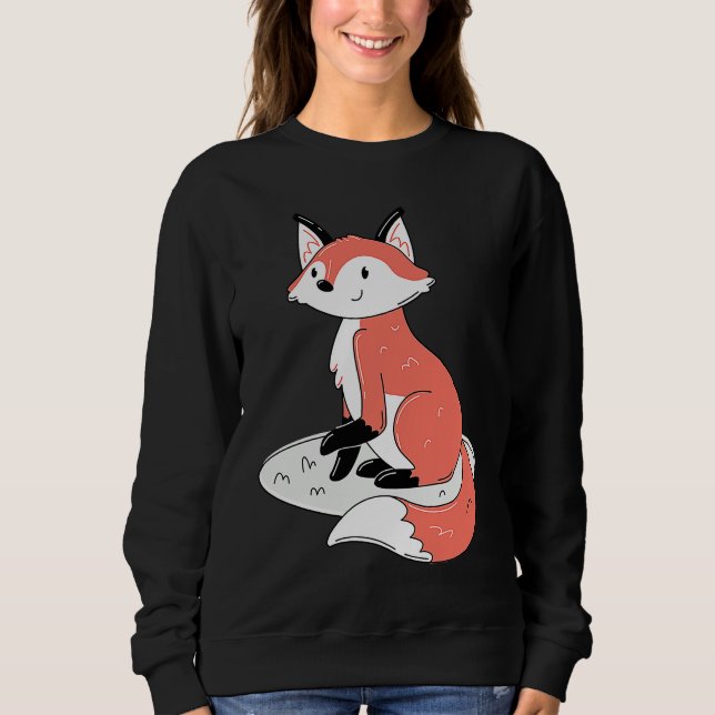 Cute Sitting Fox Sweatshirt (Front)