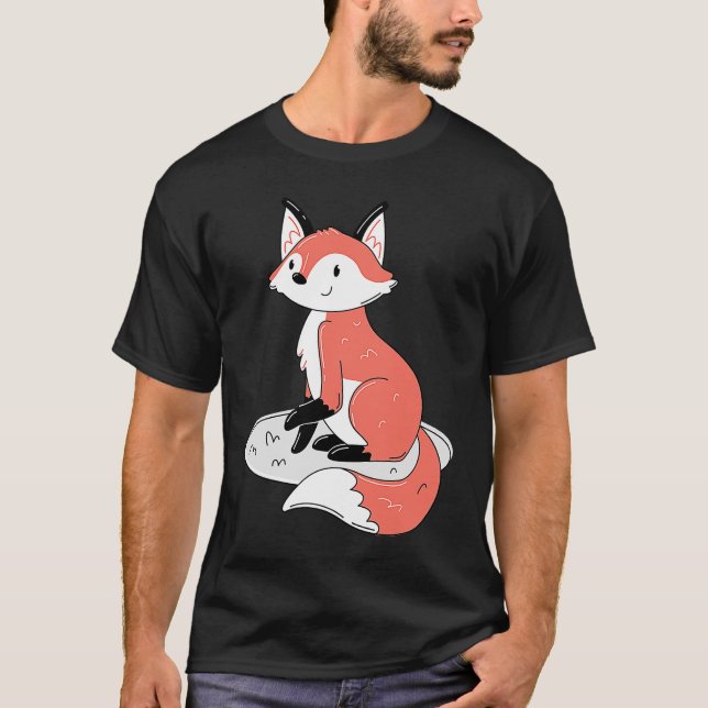 Cute Sitting Fox T-Shirt (Front)