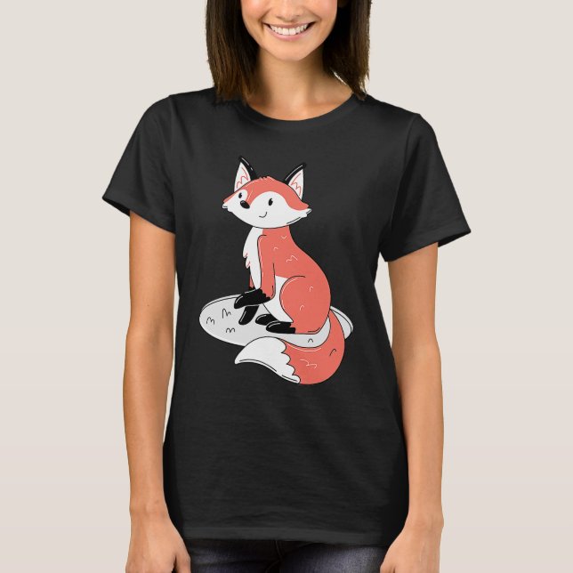 Cute Sitting Fox T-Shirt (Front)