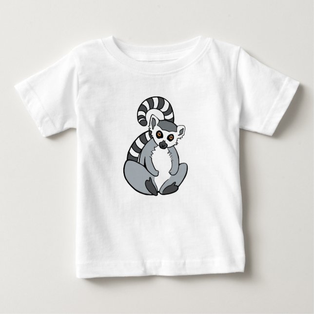 Cute Sitting Ring-Tailed Lemur Baby T-Shirt (Front)