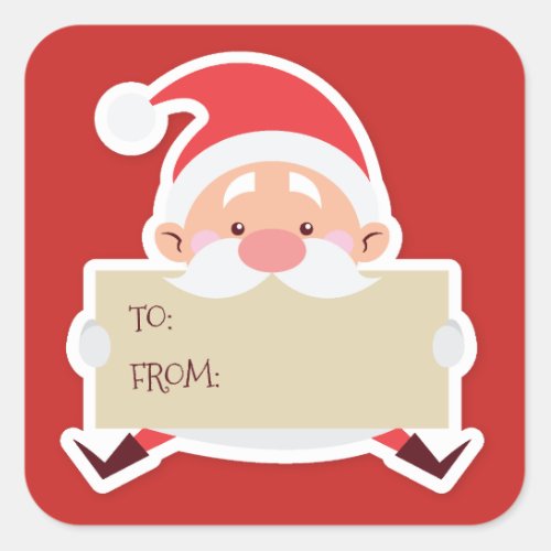 Cute Sitting Santa christmas Gift Sticker