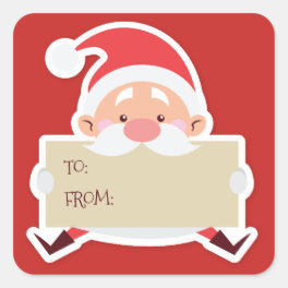 Cute Sitting Santa christmas Gift Sticker