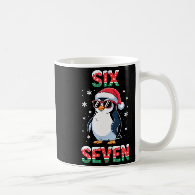Cute Six Seven 67 Penguin Kids Christmas Holiday  Coffee Mug (Right)